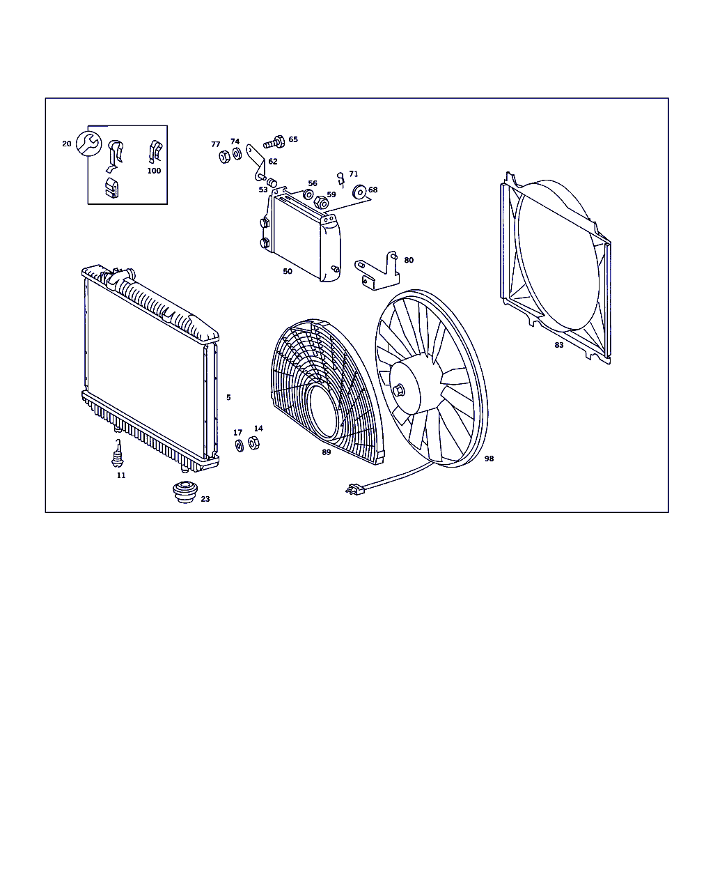 Mercedes-Benz A 000 500 50 93 - Fen, radiator furqanavto.az