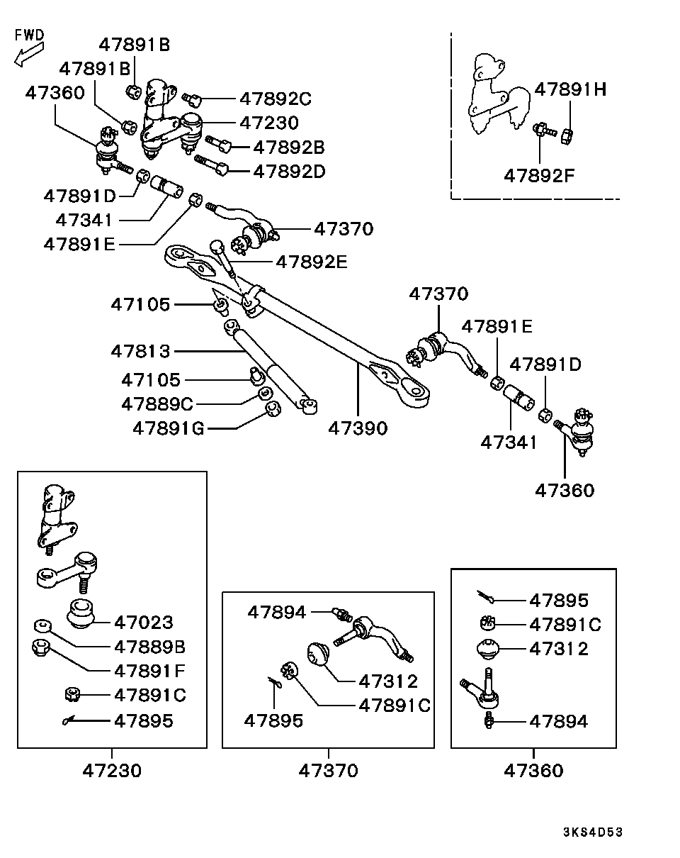 Mitsubishi MB673027 - Təmir dəsti, bağlama çubuğunun ucu furqanavto.az