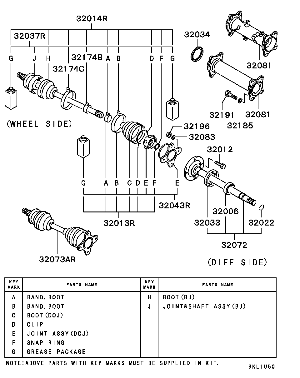 Mitsubishi MR110859 - Körük, sürücü val furqanavto.az