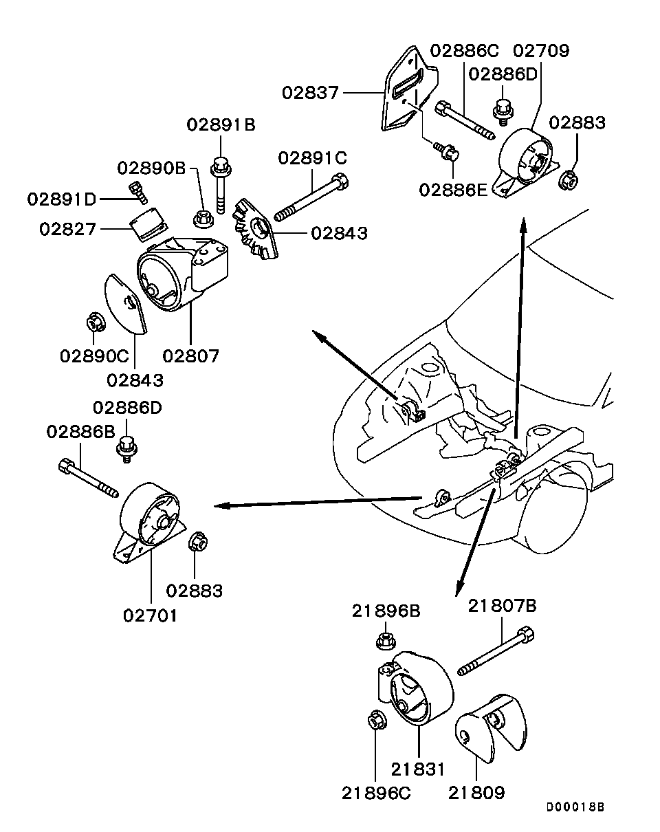 Mitsubishi MR554017 - Tutacaq, mühərrik montajı furqanavto.az