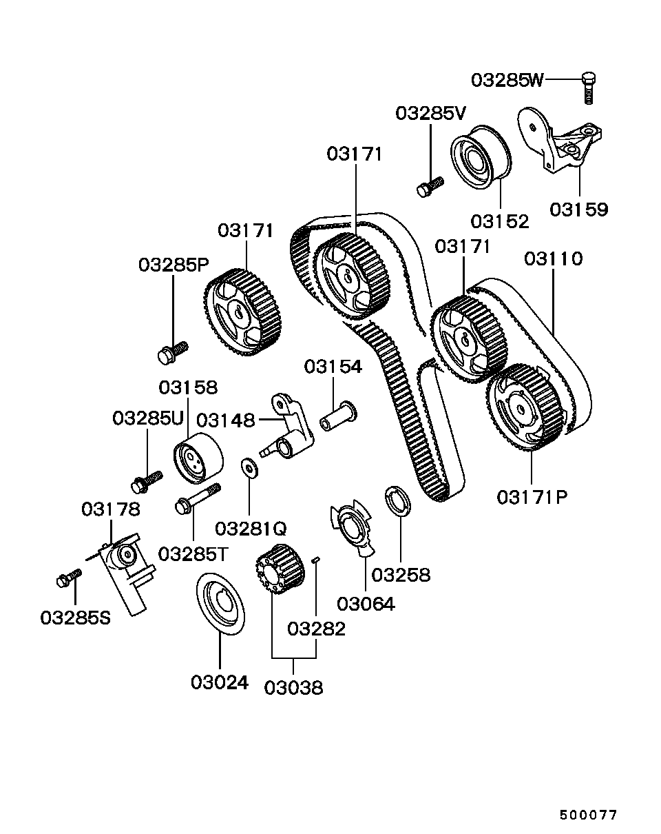 Mitsubishi MD188813 - Gərginlik kasnağı, vaxt kəməri furqanavto.az