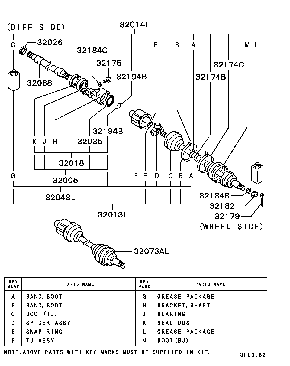 Mitsubishi MB896789 - Birləşmə dəsti, ötürücü val furqanavto.az