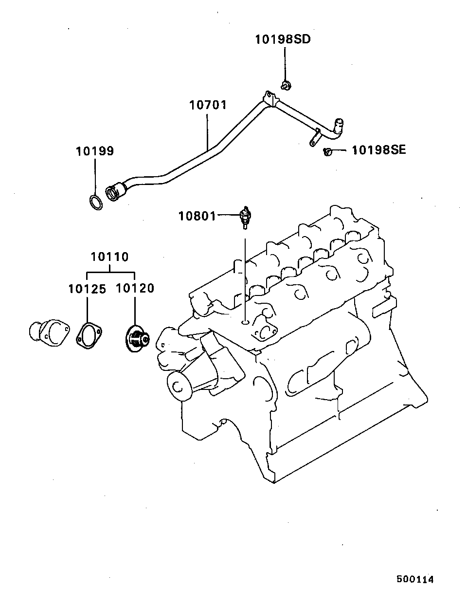 Mitsubishi MD094120 - Termostat, soyuducu www.furqanavto.az