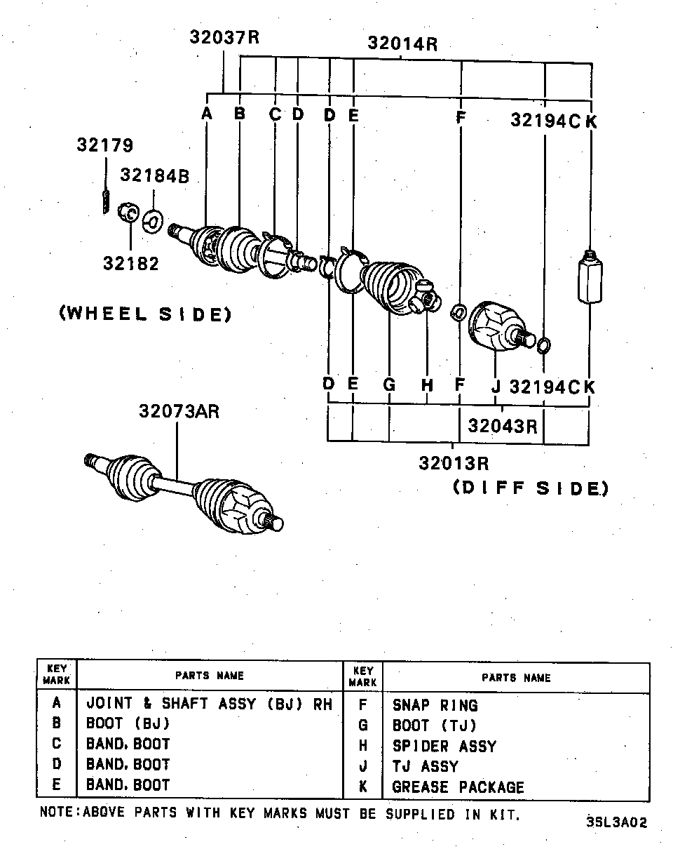 MITSUBISHI LONSDALE MB297872 - Birləşmə dəsti, ötürücü val furqanavto.az