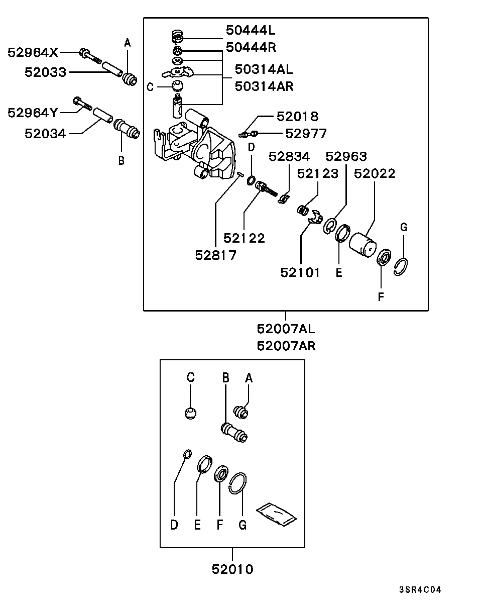 Mitsubishi MB857875 - Təmir dəsti, əyləc kaliperi furqanavto.az