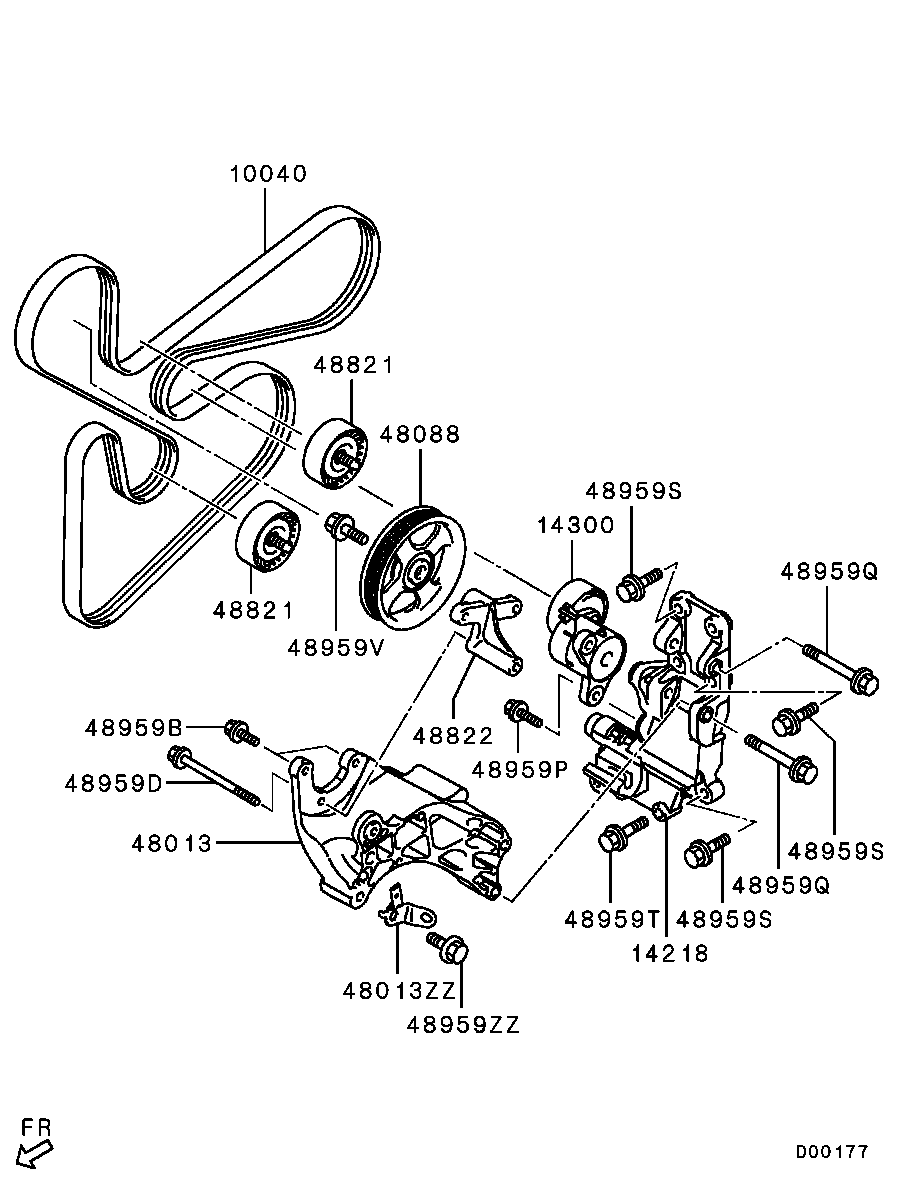 Mitsubishi 1345A051 - Yönləndirmə / Bələdçi Kasnağı, v-yivli kəmər furqanavto.az