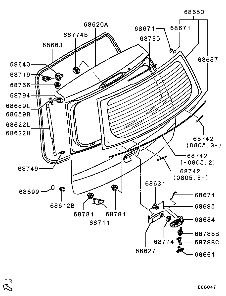 Mitsubishi MR959247 - Qazlı bulaq, baqaj, yük yeri furqanavto.az