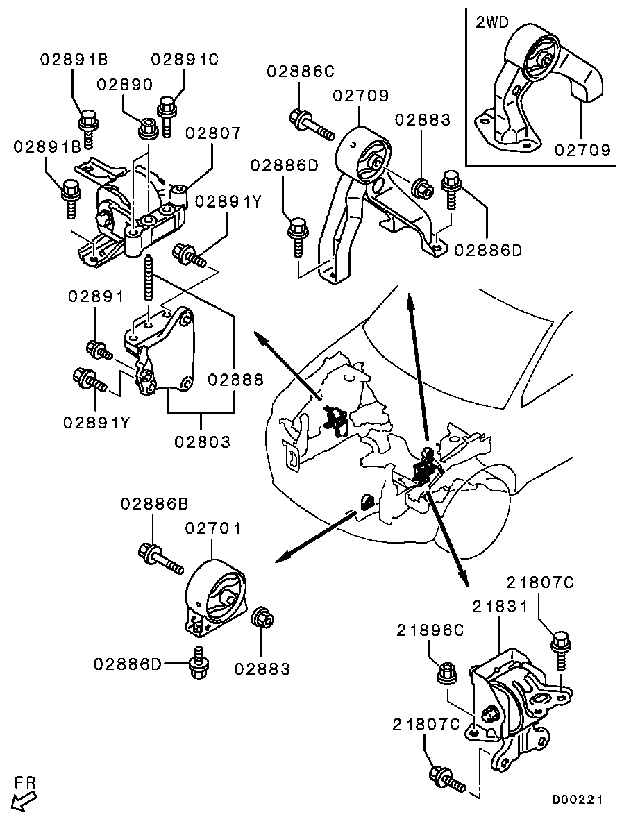 Mitsubishi MN184372 - Tutacaq, mühərrik montajı furqanavto.az