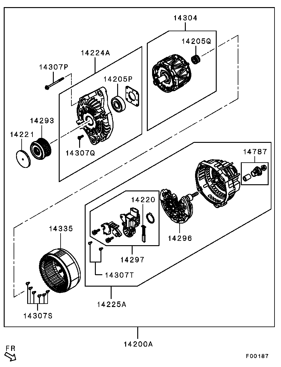 Mitsubishi 1800A061 - Kasnak, alternator, sərbəst dönərli mufta furqanavto.az