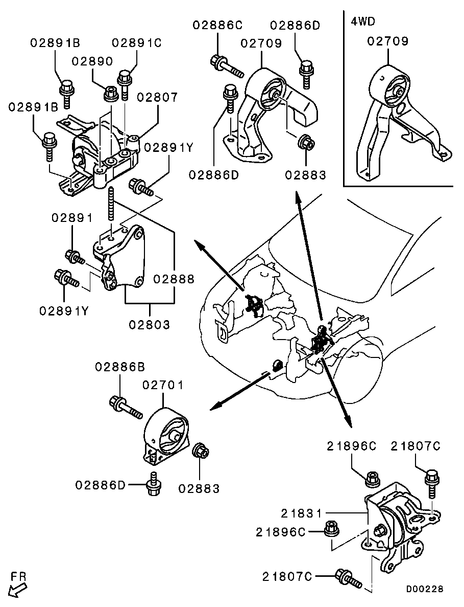 Mitsubishi MN101441 - Tutacaq, mühərrik montajı furqanavto.az