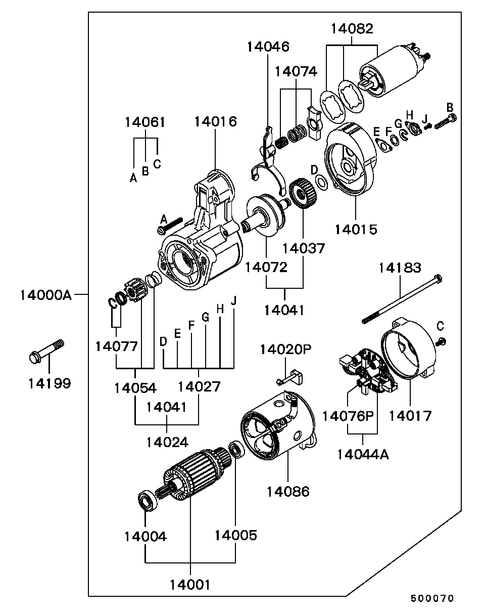 Mitsubishi MD607633 - Təmir dəsti, başlanğıc furqanavto.az