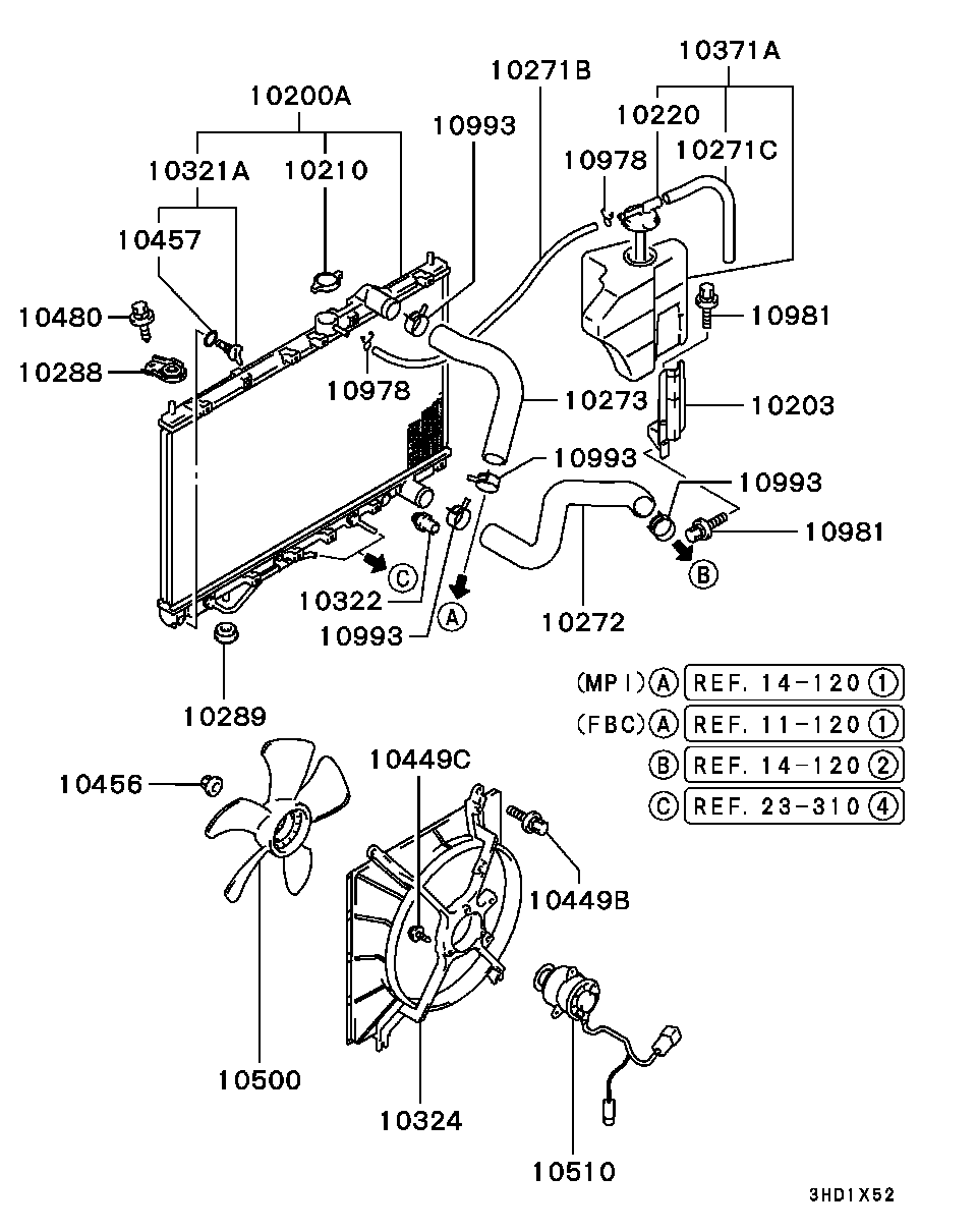 Mitsubishi MB845797 - Radiator, mühərrikin soyudulması furqanavto.az