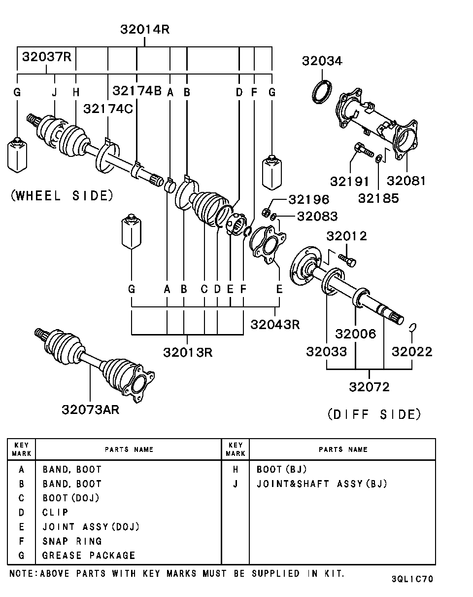 Mitsubishi MR331261 - Körük, sürücü val furqanavto.az