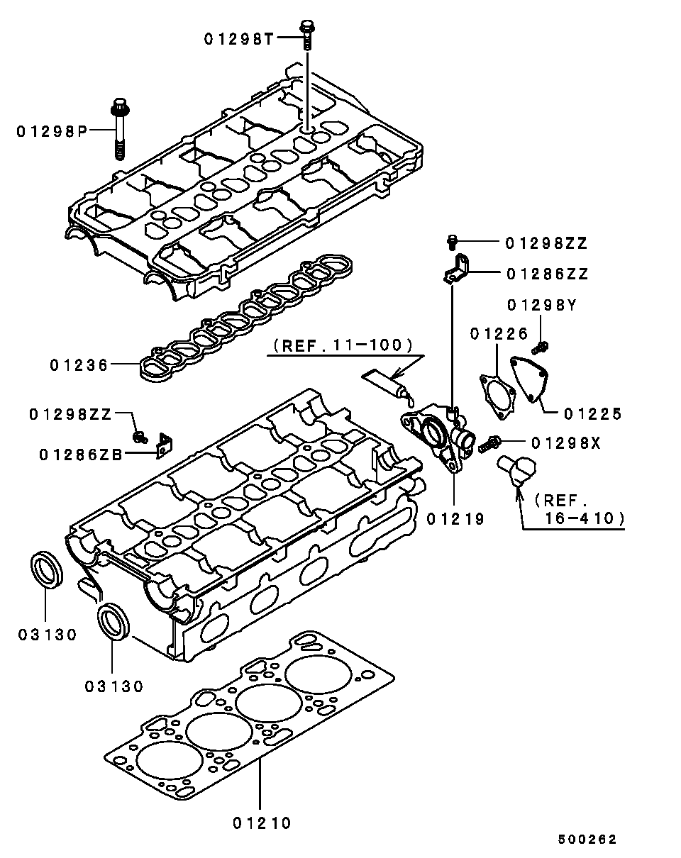 Mitsubishi MD191470 - Bolt dəsti, silindr başlığı furqanavto.az