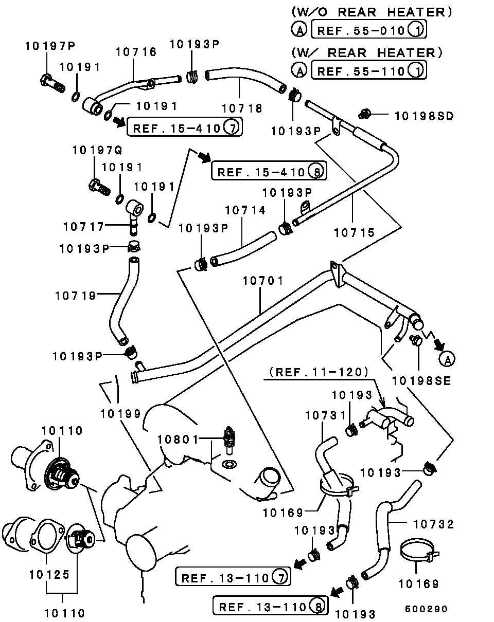 Mitsubishi MD997606 - Termostat, soyuducu furqanavto.az