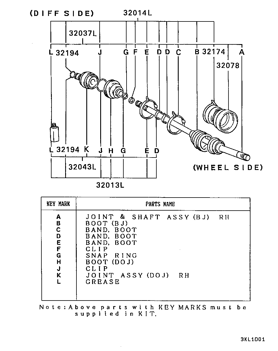 Mitsubishi MB526273 - Birləşmə dəsti, ötürücü val furqanavto.az