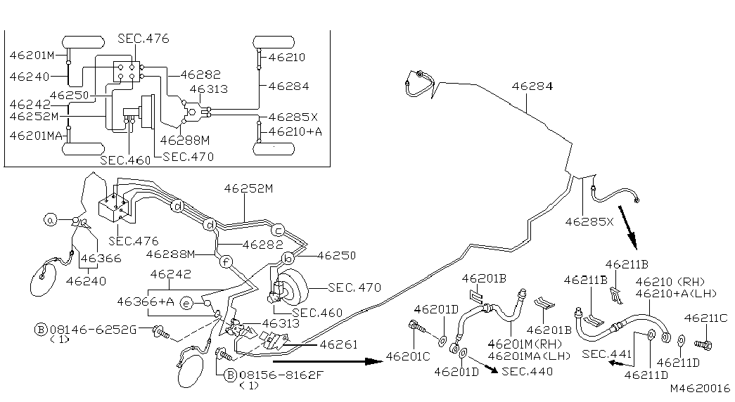 NISSAN 462144U000 - Əyləc şlanqı furqanavto.az