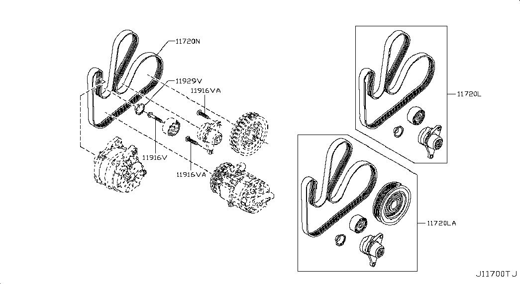 NISSAN 11720-00Q1P - V-yivli kəmər dəsti furqanavto.az