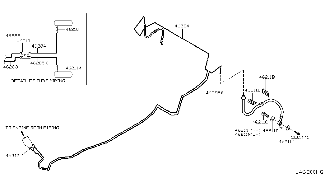 NISSAN 46210-8H515 - Əyləc şlanqı furqanavto.az