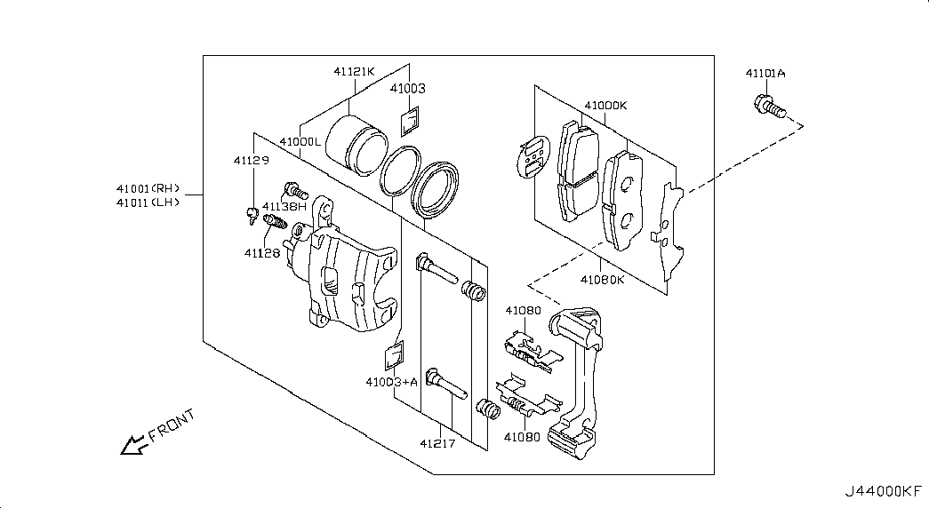 Hyundai 410604A00B - Əyləc altlığı dəsti, əyləc diski furqanavto.az