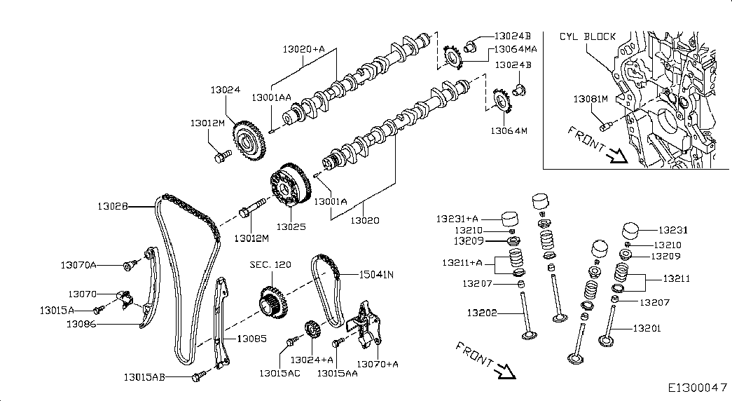 NISSAN 13070-EN20A - Vaxt zəncirinin dəsti furqanavto.az