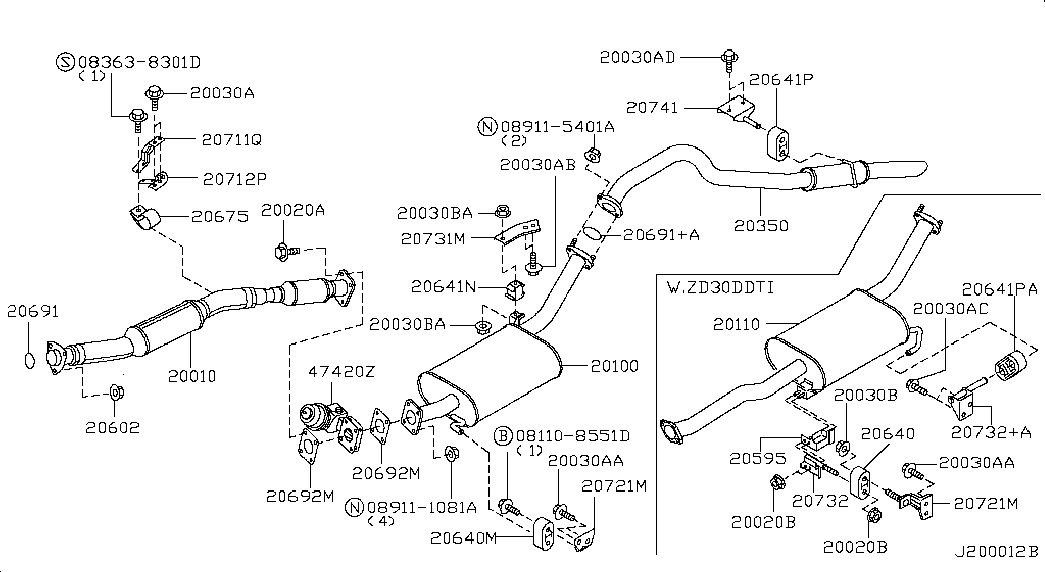 NISSAN 2060241G0A - Qoz, egzoz manifoldu furqanavto.az