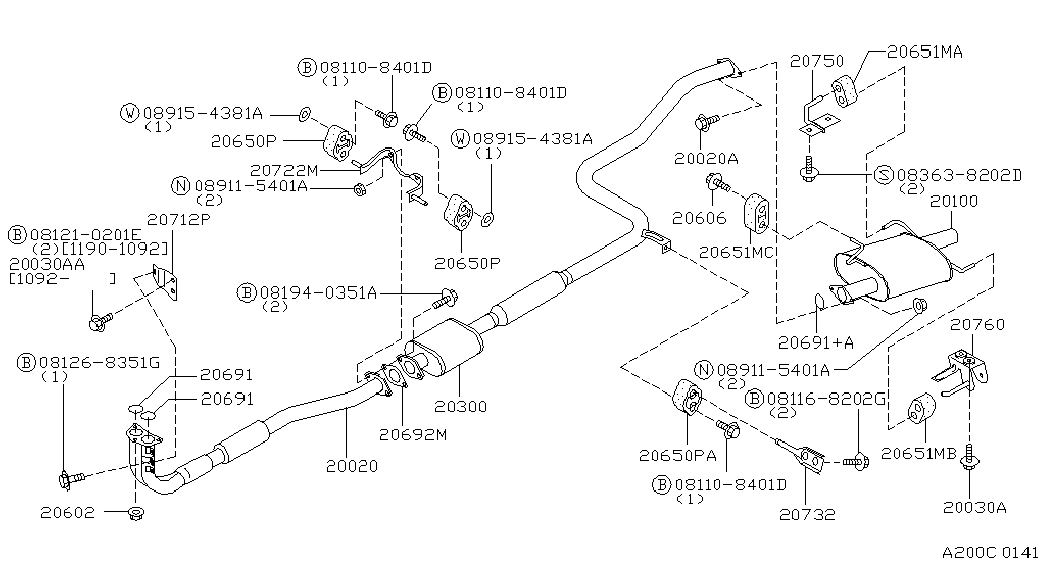 NISSAN 20650-52L00 - Dəstək kol, stabilizator furqanavto.az