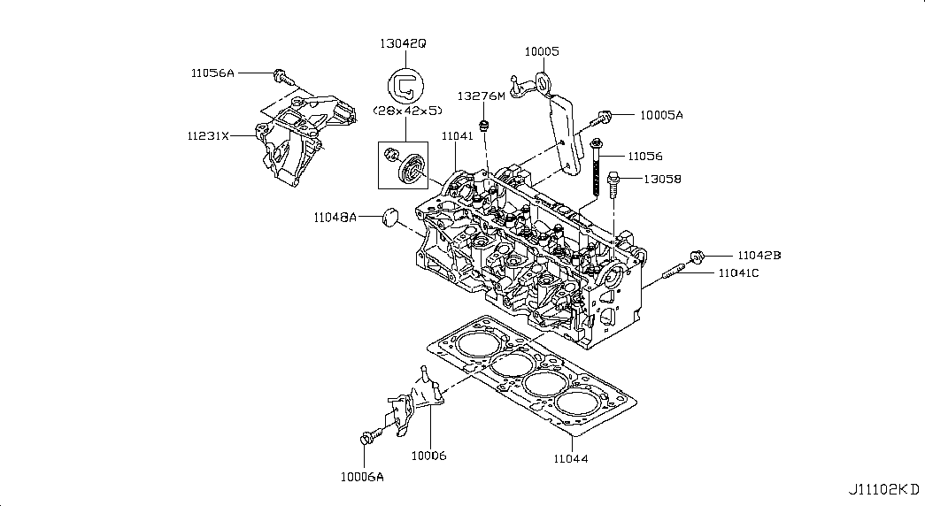 Infiniti 1104400Q1E - Conta, silindr başlığı furqanavto.az