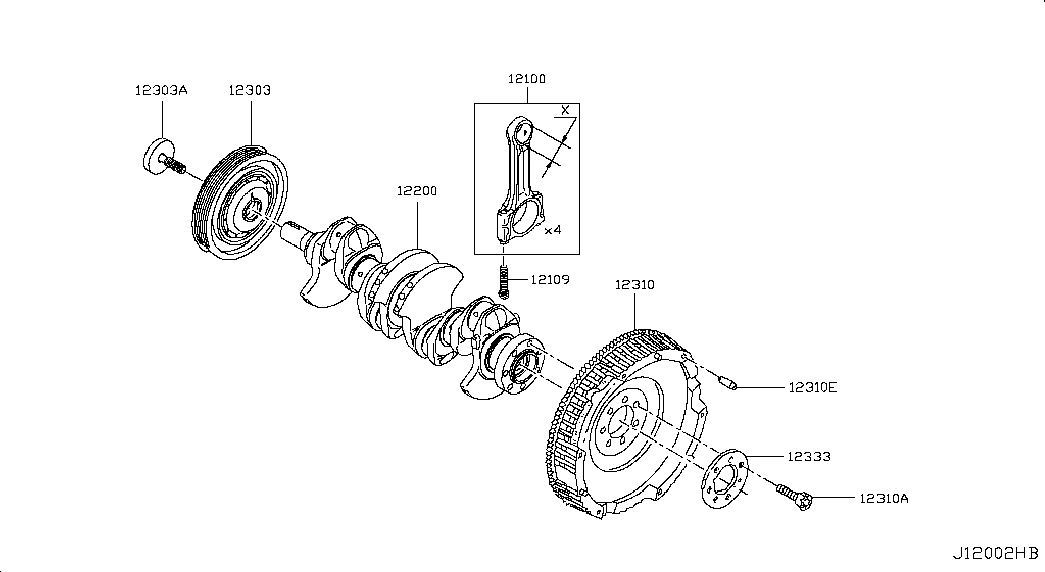 NISSAN 12303-00Q1H - Kəmər kasnağı, krank mili furqanavto.az