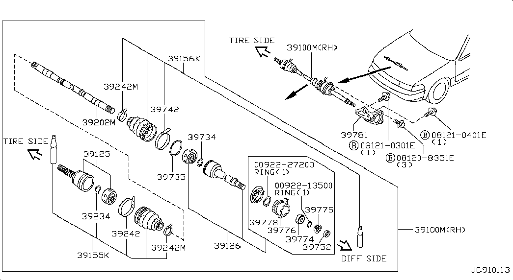 NISSAN 39211-31U00 - Birləşmə dəsti, ötürücü val furqanavto.az