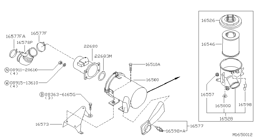 NISSAN 16546-7F000 - Hava filtri furqanavto.az