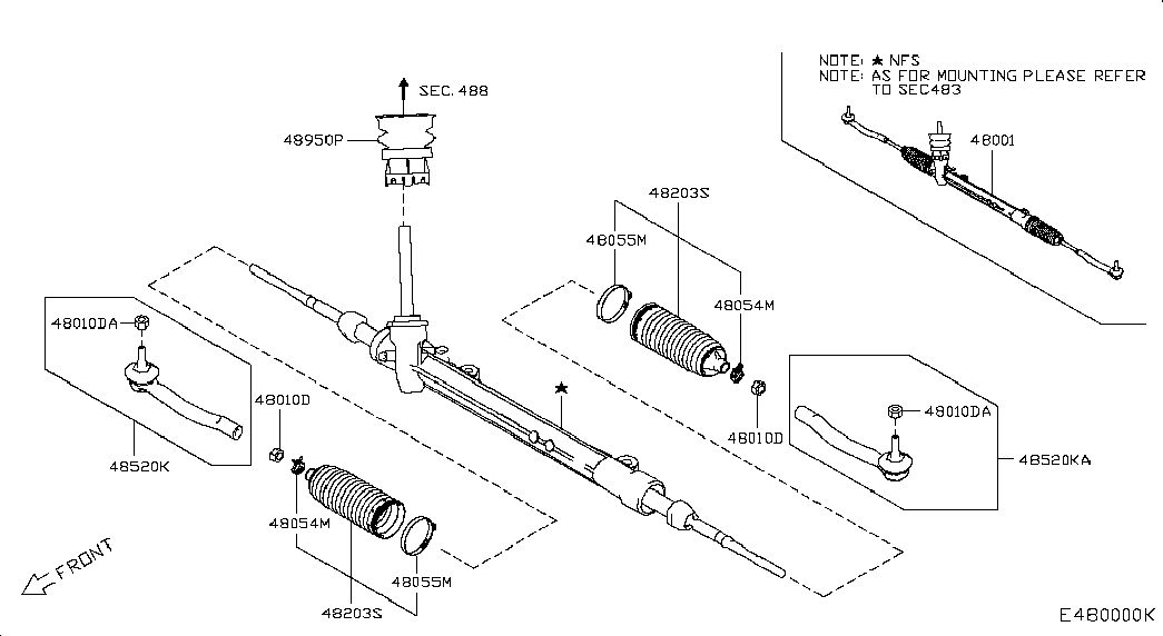 NISSAN D82031KA0A - Körük dəsti, sükan furqanavto.az