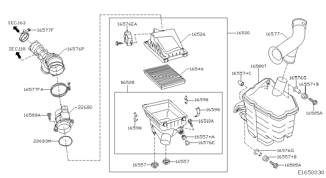 NISSAN 16500AW300 - Hava filtri furqanavto.az