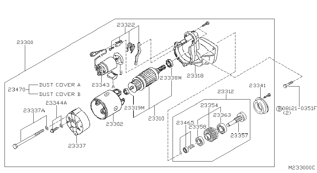 NISSAN 233002W20A - Başlanğıc furqanavto.az