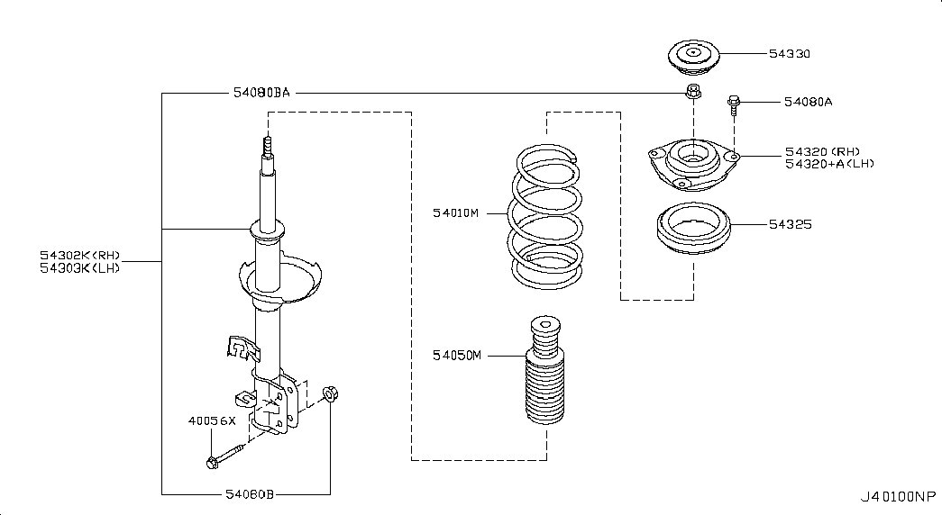 NISSAN 54320-ED001 - Üst Strut Montajı furqanavto.az