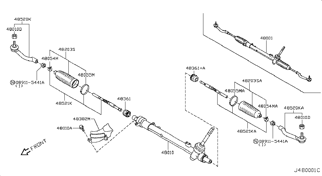 NISSAN D8521-JG00A - Daxili Bağlama Çubuğu, Ox Birləşməsi furqanavto.az