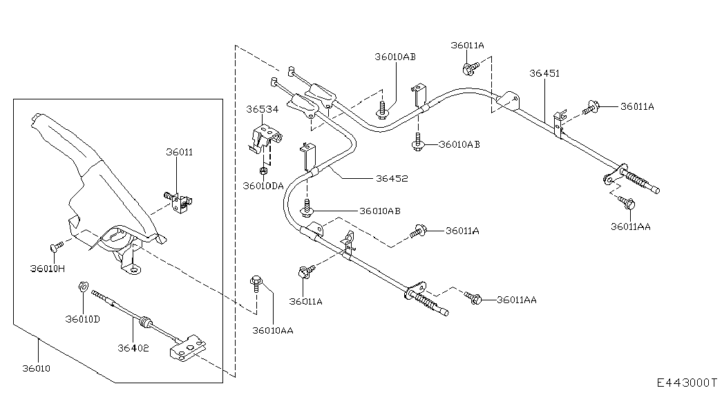 NISSAN 36402AV910 - Kabel, dayanacaq əyləci furqanavto.az