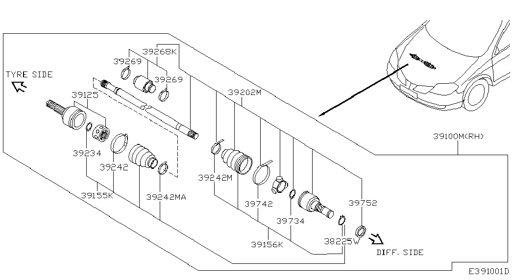 OM 39211-AU325 - Birləşmə dəsti, ötürücü val furqanavto.az