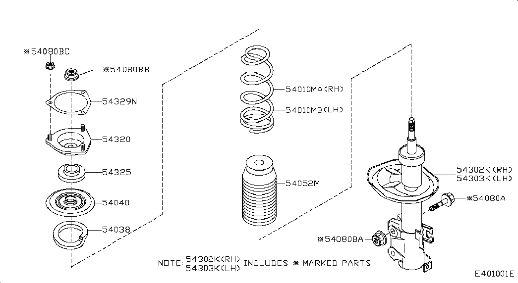 NISSAN 54303-BN825 - Amortizator furqanavto.az