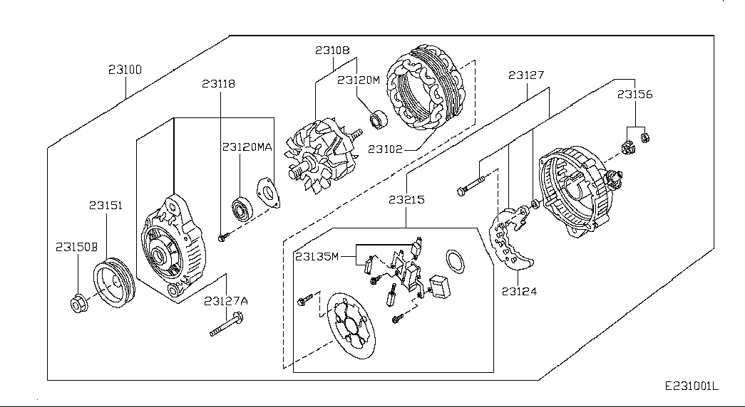 NISSAN 23151-JD20A - Kasnak, alternator, sərbəst dönərli mufta furqanavto.az