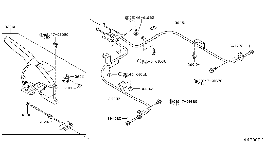 NISSAN 36402-4M60A - Kabel, dayanacaq əyləci furqanavto.az