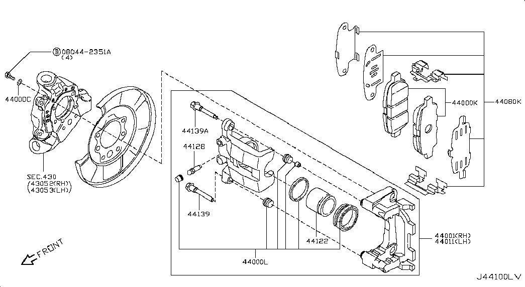 NISSAN D4080-9N00A - Disk əyləc pedləri üçün aksesuar dəsti www.furqanavto.az