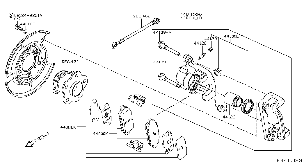 Infiniti D4M609N00B - Əyləc altlığı dəsti, əyləc diski furqanavto.az