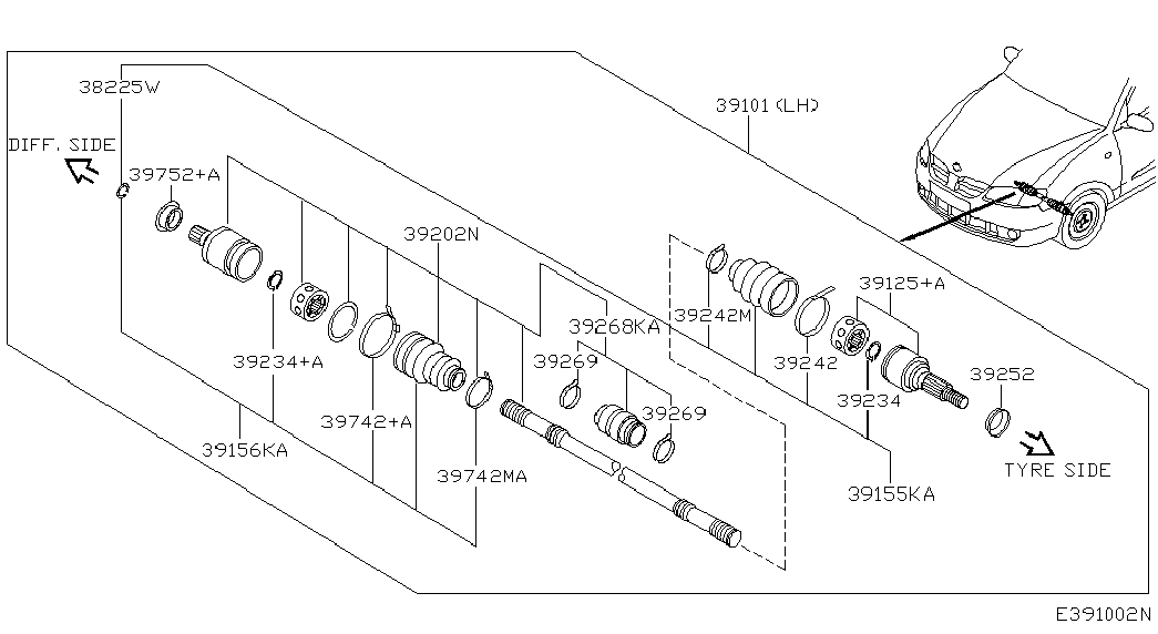 NISSAN 39741-BM727 - Körük, sürücü val furqanavto.az