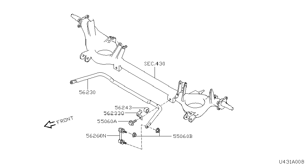 NISSAN 56261-6F600 - Çubuq / Strut, stabilizator www.furqanavto.az