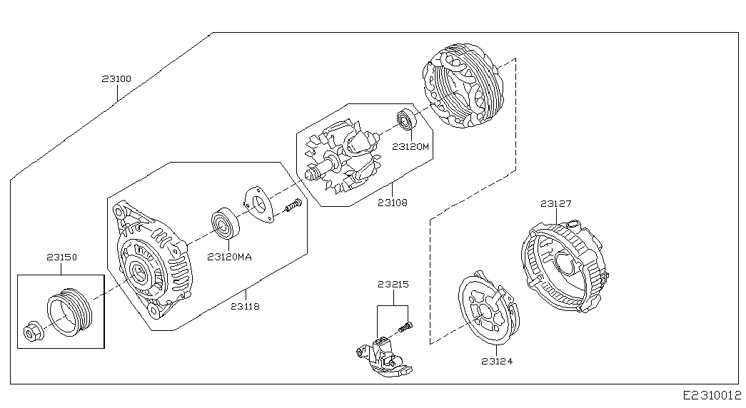 NISSAN 23100-AX62B - Alternator furqanavto.az