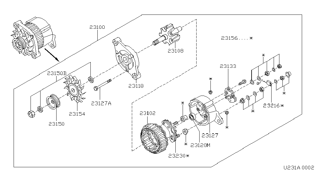 NISSAN 2310071J00 - Alternator furqanavto.az