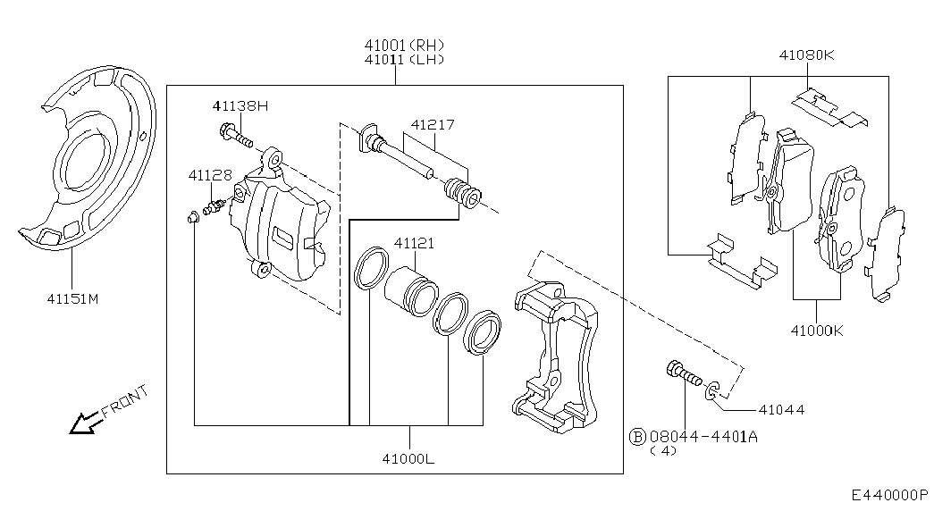 Honda 410604U127 - Əyləc altlığı dəsti, əyləc diski furqanavto.az