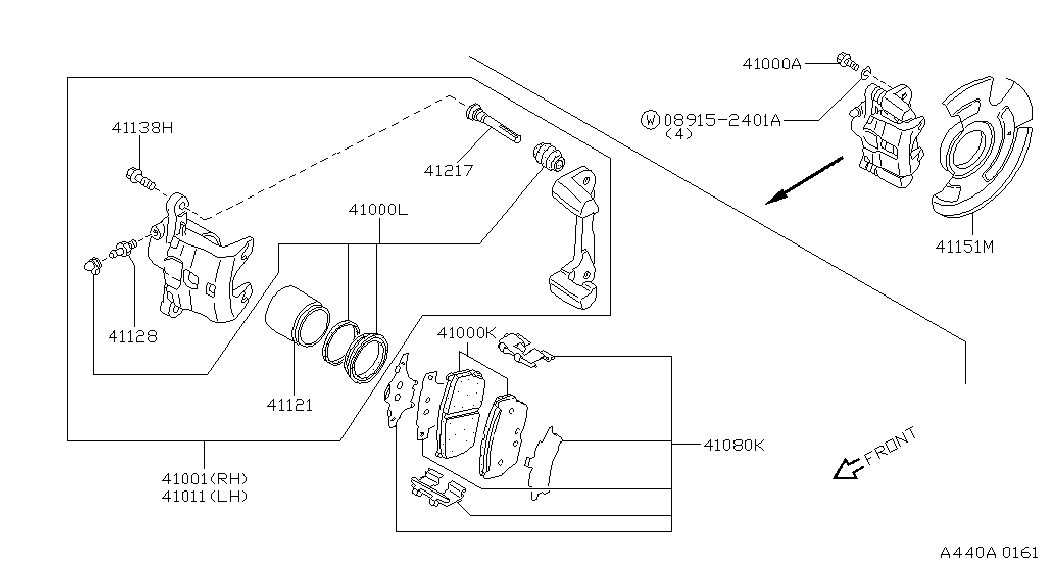 NISSAN 41080-60Y25 - Disk əyləc pedləri üçün aksesuar dəsti furqanavto.az