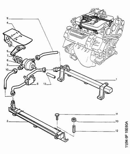 PEUGEOT 1570 44 - INJECTOR FEED RAMP; RIGHT furqanavto.az